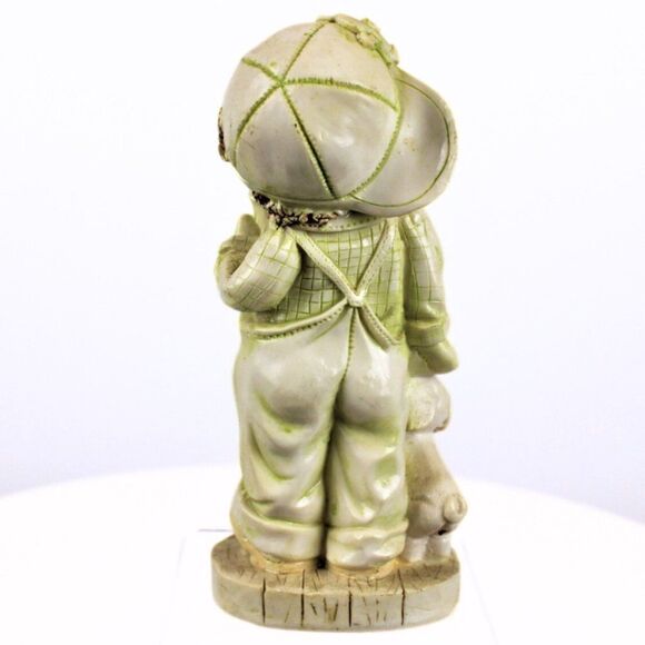 2 Vintage Figurines Boy & Girl Grannycore Kitsch Cottagecore Polystone Statues - Picture 4 of 11